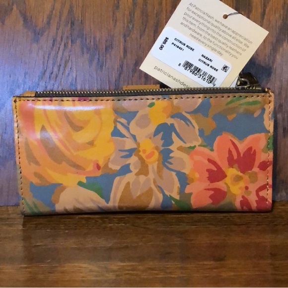 NWT-Patricia Nash-Citrus Rose-Nazari Snap Bifold Wallet-$89 - Picture 2 of 6